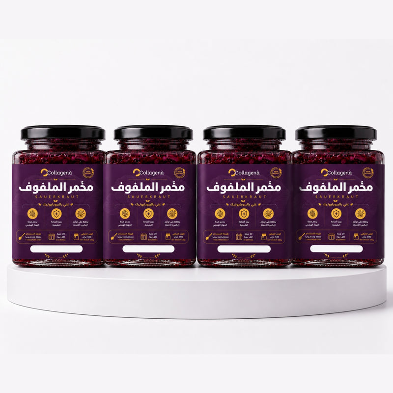 أربع علب مخمر الملفوف